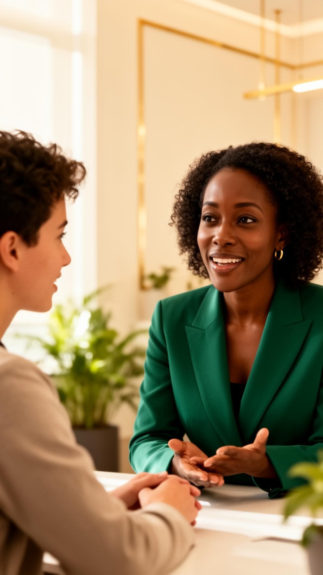 Mentor and mentee in conversation